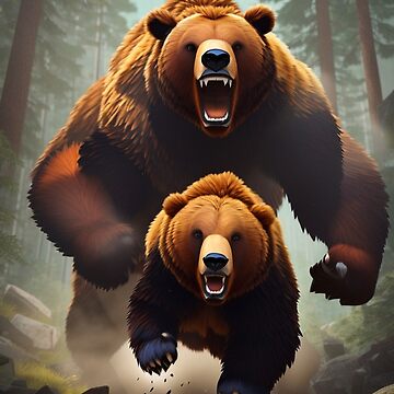 Artwork thumbnail, Bear chasing another bear by Mugs and Shirts