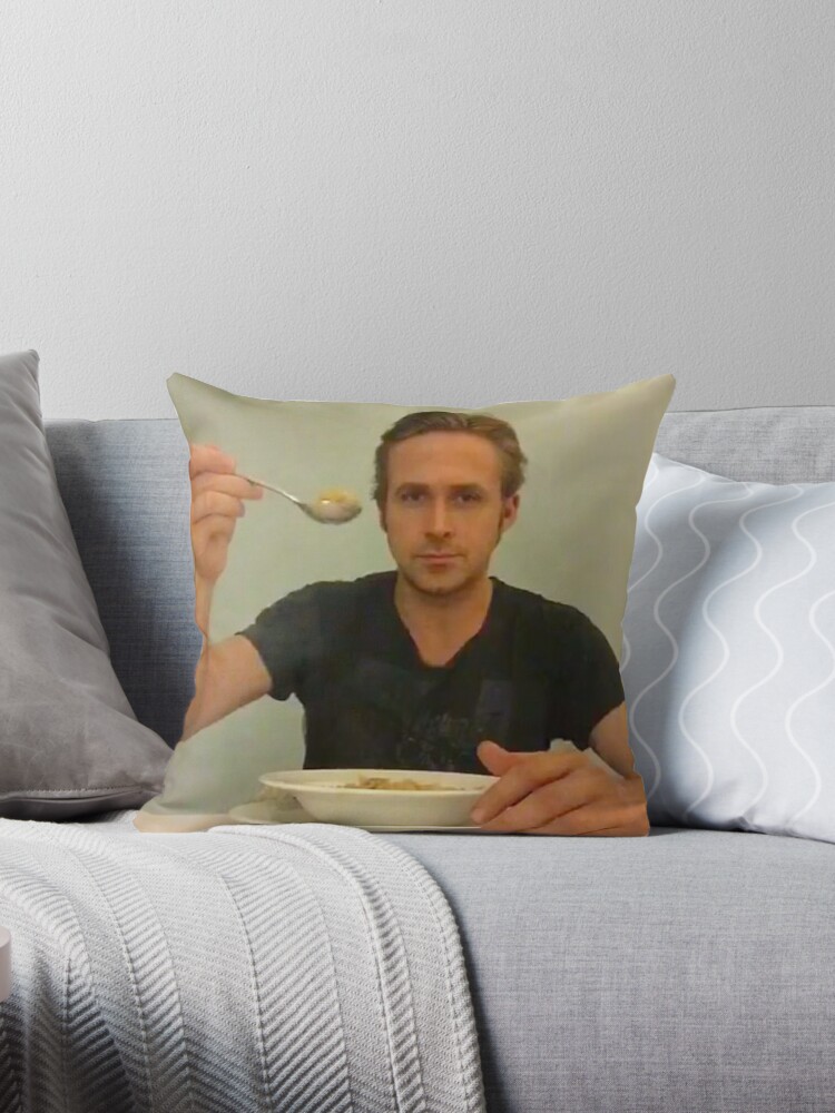 ryan gosling eats his cereal | Throw Pillow