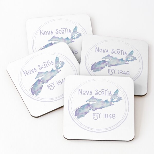 Item preview, Nova Scotia est. 1848 round purple -watercolor in purple and blue designed and sold by JewelsNova.