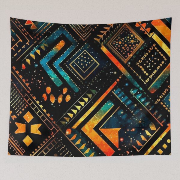 Item preview, Glitter ethnic pattern,red, blue, black, yellow  designed and sold by MoonDesinso.