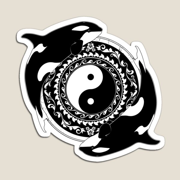 Yin Yang Orca magnet