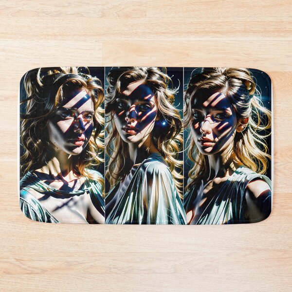 Item preview, Four pictures of a woman with long hair.AI Generated designed and sold by AIArtGenerator.