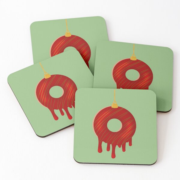 Item preview, Christmas Red and Green Dripping Donut Ornament designed and sold by TheEclecticKat.