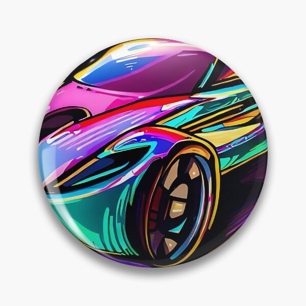 Item preview, Neon colorful car. Cartoon style designed and sold by TheInspiredAI.