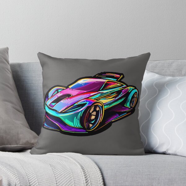 Item preview, Neon colorful car. Cartoon style designed and sold by TheInspiredAI.
