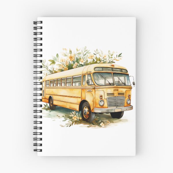 Item preview, Watercolor floral school bus. designed and sold by PawsandPages.