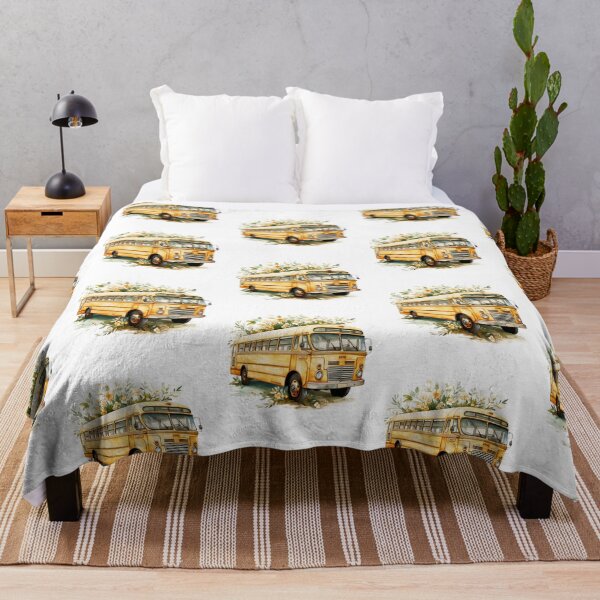 Item preview, Watercolor floral school bus. designed and sold by PawsandPages.