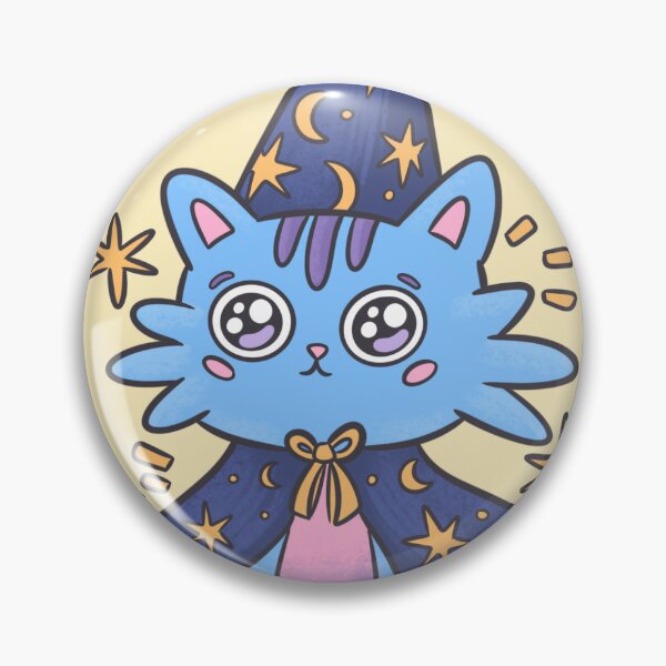 Item preview, Magical blue kitty with sorcerer's cap and cape designed and sold by lizdejupiter.