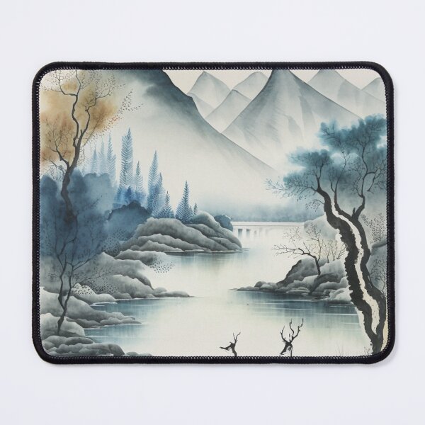 Item preview, "Mountainous Vistas: Traditional Chinese Landscape with Deer in Pine" designed and sold by WhiteWolfe0127.