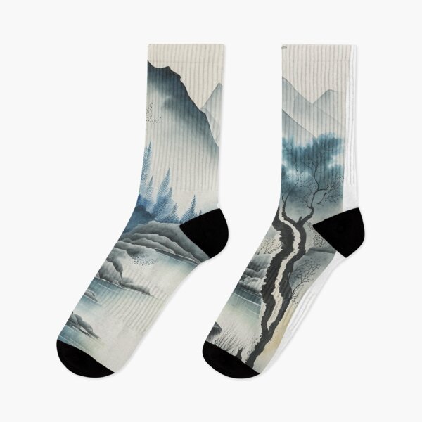 Item preview, "Mountainous Vistas: Traditional Chinese Landscape with Deer in Pine" designed and sold by WhiteWolfe0127.