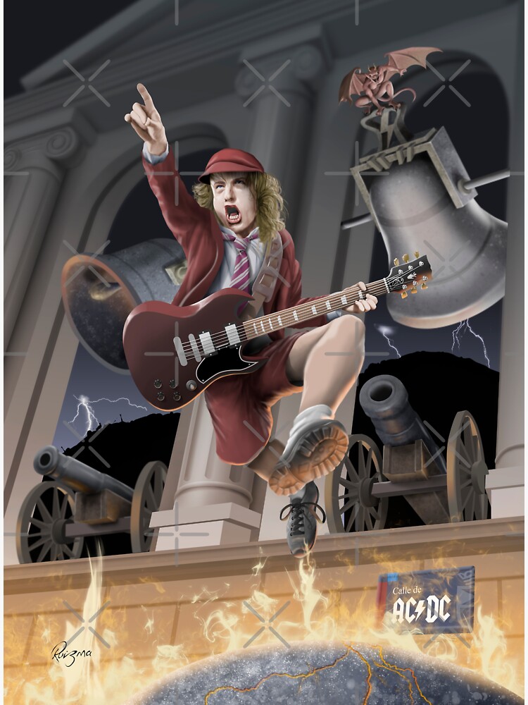 Autocollant Angus Young dessin