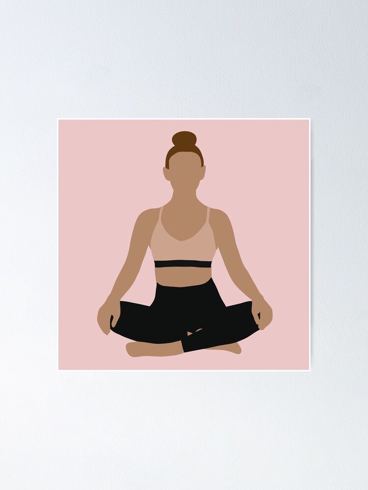 Woman Yoga Relaxation Simple Minimal Aesthetic | Poster
