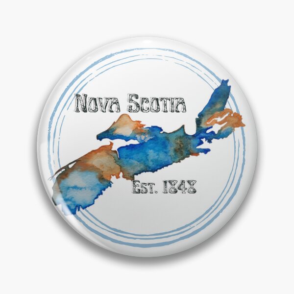 Item preview,  Nova Scotia est.1848, watercolor painting, blue and orange designed and sold by JewelsNova.