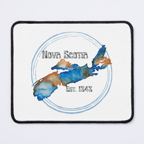 Item preview, Nova Scotia est.1848, watercolor painting, blue and orange designed and sold by JewelsNova.