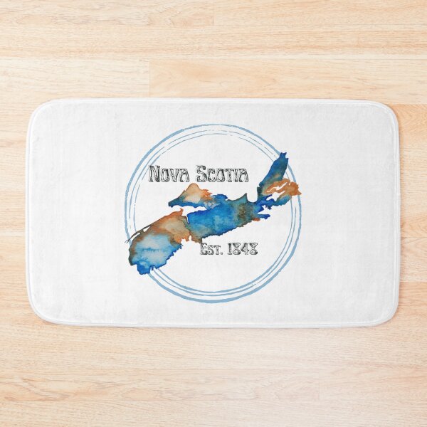 Item preview,  Nova Scotia est.1848, watercolor painting, blue and orange designed and sold by JewelsNova.