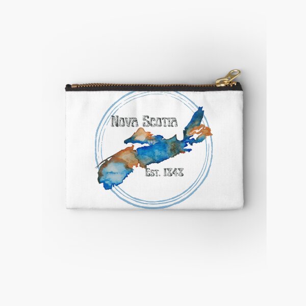 Item preview,  Nova Scotia est.1848, watercolor painting, blue and orange designed and sold by JewelsNova.