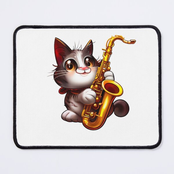Item preview, Cat Saxophone Musical Feline Art designed and sold by Pixel4Art.