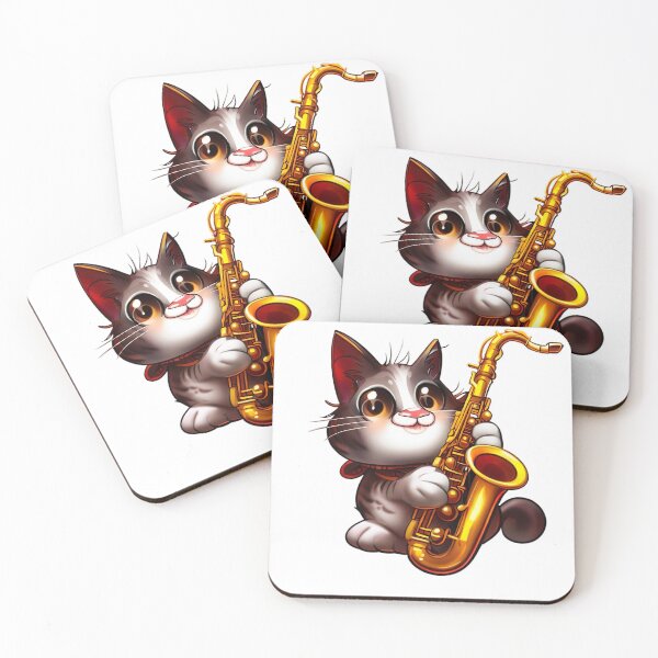 Item preview, Cat Saxophone Musical Feline Art designed and sold by Pixel4Art.