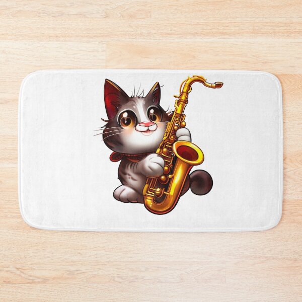 Item preview, Cat Saxophone Musical Feline Art designed and sold by Pixel4Art.