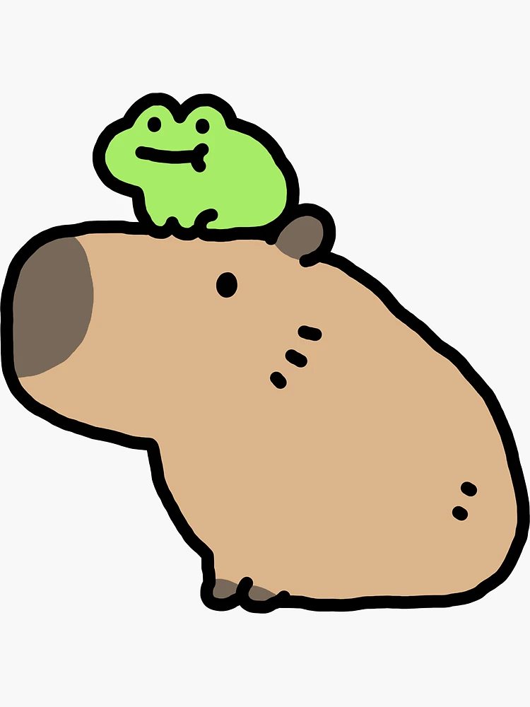 frog and capybara | Sticker