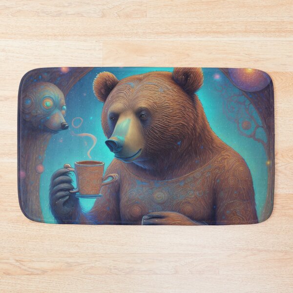 Item preview, Trippy Bear Drinking Coffee designed and sold by Ac3k.