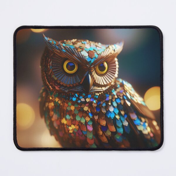 Item preview, Jeweled Owl: Luminous Bokeh Night's Bejeweled Guardian designed and sold by midmonty.