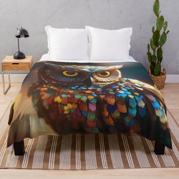 Item preview, Jeweled Owl: Luminous Bokeh Night's Bejeweled Guardian designed and sold by midmonty.