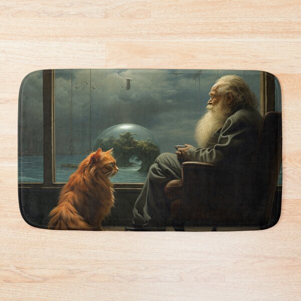 Item preview, Silent Watch: The old man and the orange AI cat designed and sold by midmonty.