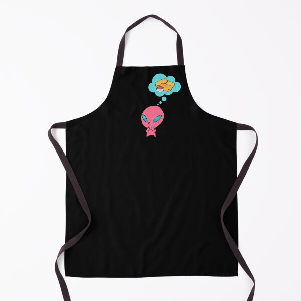 Item preview, Cute Pink Tiny Alien With Large Blue Eyes Thinking About Chickie Nuggets With Ketchup designed and sold by Black11Flamingo.
