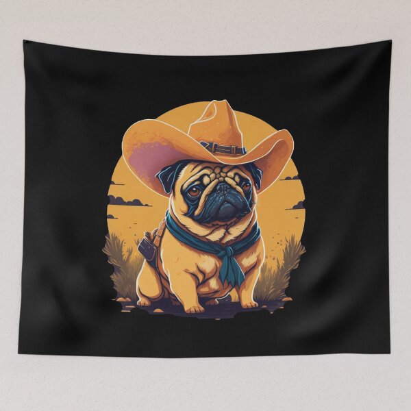 Item preview, Pug cowboy designed and sold by Pug-Obsession.