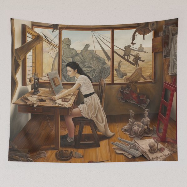 Item preview, Artist at Work in Her Studio designed and sold by YoPedro.