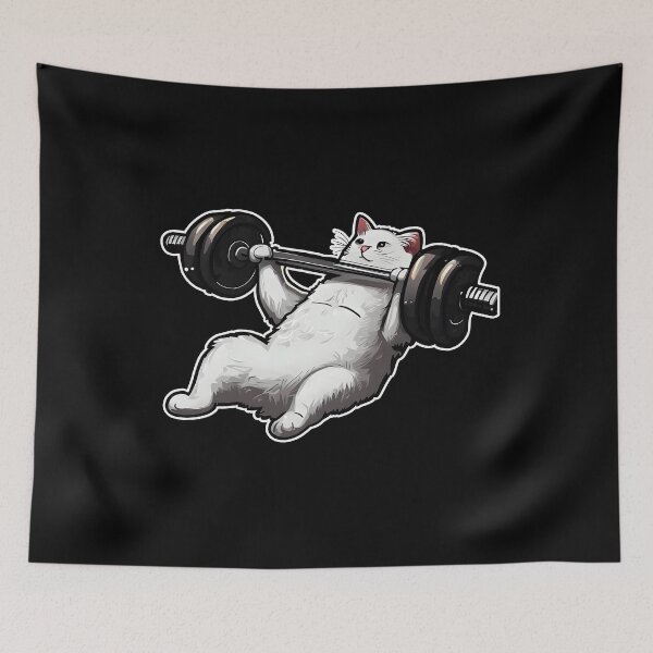 Item preview, Funny Kitten Cat Lifting Weights at the Gym Exercising designed and sold by RosmirStore.