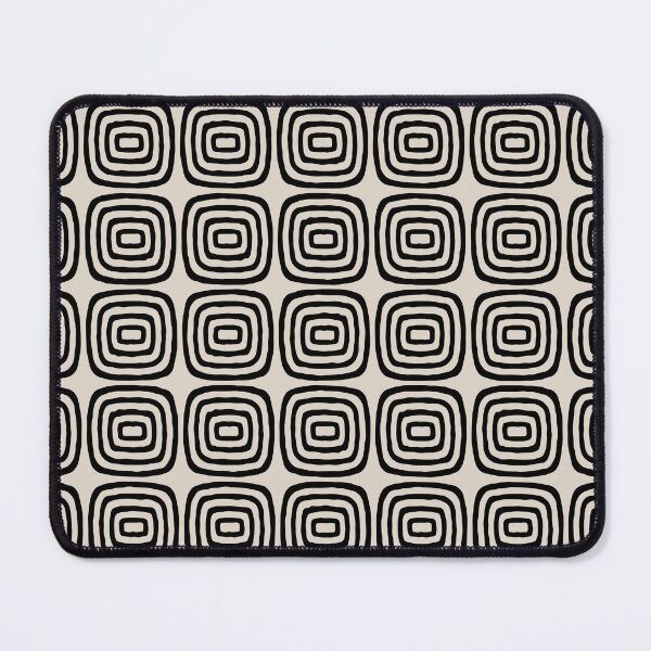 Item preview, Mid Century Modern Atomic Rings Pattern 321 Black and Linen White designed and sold by tonymagnerart.