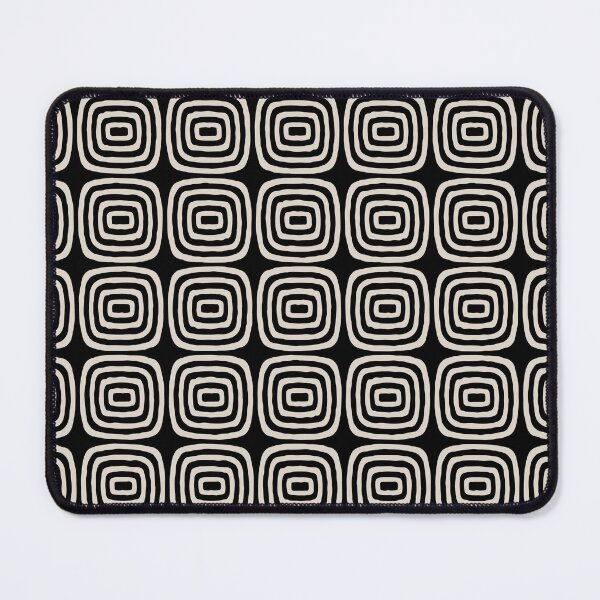 Item preview, Mid Century Modern Atomic Rings Pattern 321 Black and Linen White designed and sold by tonymagnerart.