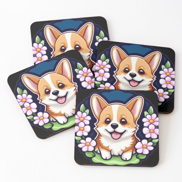 Item preview, Baby corgi floral  designed and sold by Roxburylane.