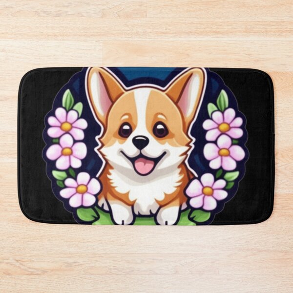 Artikelvorschau, Baby-Corgi mit Blumenmuster entworfen und verkauft von Roxburylane.