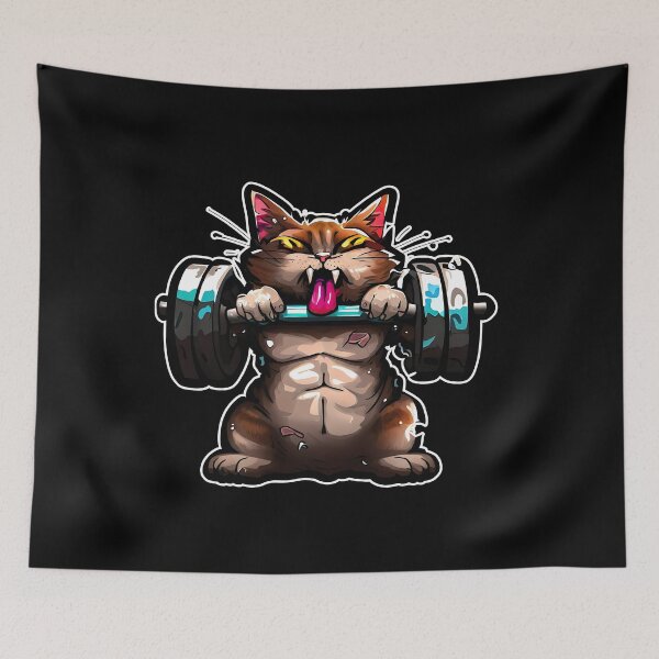 Item preview, Funny Kitten Cat Lifting Weights at the Gym Exercising designed and sold by RosmirStore.