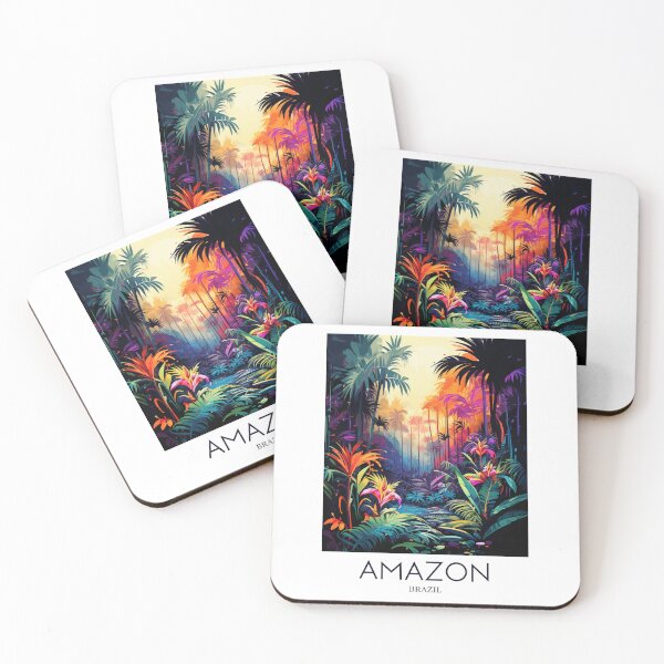 Item preview, A Pop Art Travel Print of the Amazon Rainforest - Brazil designed and sold by StudioRedKoala.