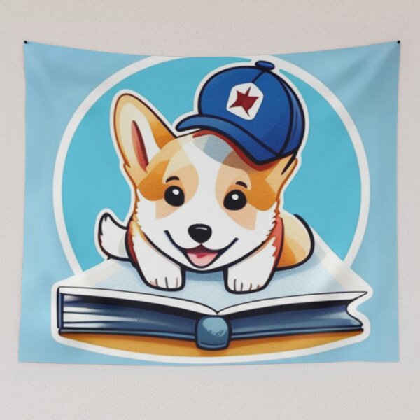 Item preview, Book smart corgi  designed and sold by Roxburylane.