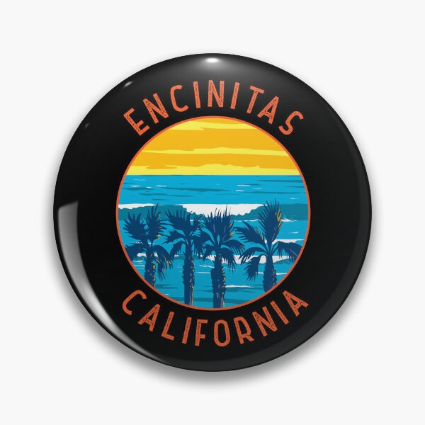 Item preview, Encinitas California Retro Distressed Circle designed and sold by KrisSidDesigns.