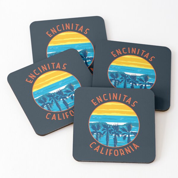 Item preview, Encinitas California Retro Distressed Circle designed and sold by KrisSidDesigns.
