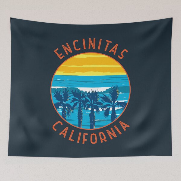 Item preview, Encinitas California Retro Distressed Circle designed and sold by KrisSidDesigns.