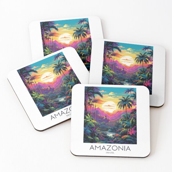 Item preview, A Pop Art Travel Print of the Amazon Rainforest - Brazil designed and sold by StudioRedKoala.
