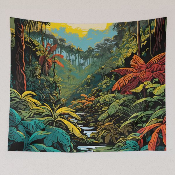 Item preview, A Pop Art Travel Print of the Amazon Rainforest - South America designed and sold by StudioRedKoala.