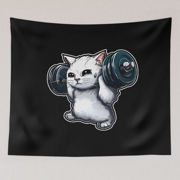 Item preview, Funny Kitten Cat Lifting Weights at the Gym Exercising designed and sold by RosmirStore.
