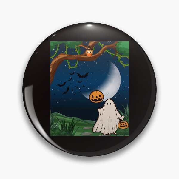 Item preview, Cute Spooky Season Art Owl Bats Halloween Ghost Pumpkin designed and sold by MagicSD Designs.