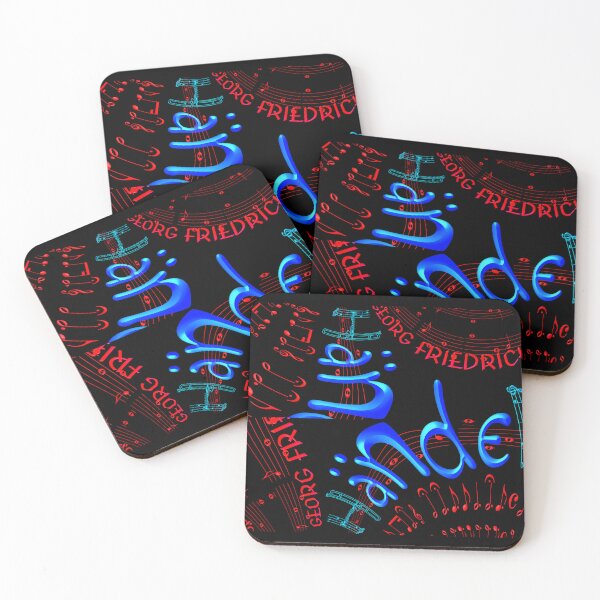 Item preview, FUNNY GEORG FRIEDRICH HANDEL BLUE PINK MUSIC NOTES PATCHWORK CALLIGRAPHY - LIMITED EDITION designed and sold by Ralek.