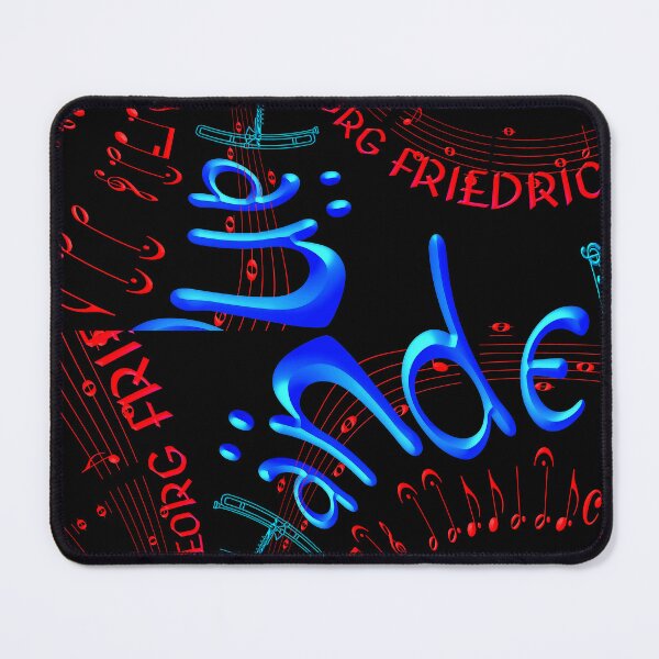 Item preview, FUNNY GEORG FRIEDRICH HANDEL BLUE PINK MUSIC NOTES PATCHWORK CALLIGRAPHY - LIMITED EDITION designed and sold by Ralek.