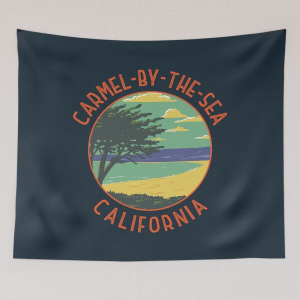 Item preview, Carmel-by-the-Sea California Retro Distressed Circle designed and sold by KrisSidDesigns.
