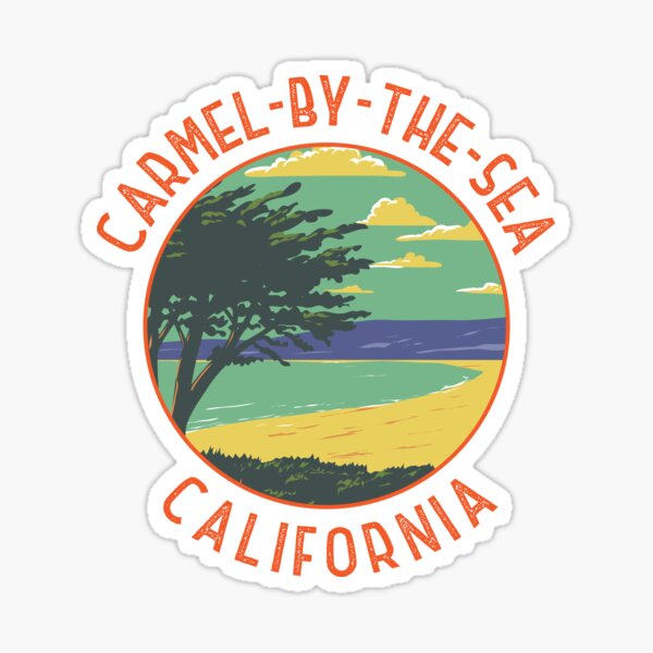 Item preview, Carmel-by-the-Sea California Retro Distressed Circle designed and sold by KrisSidDesigns.